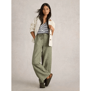 White Stuff Belle Linen Wide Leg Trouser